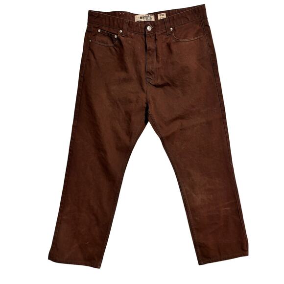 PJ Mark Brown Straight Fit Jeans Size 42 32 - Picture 1 of 9